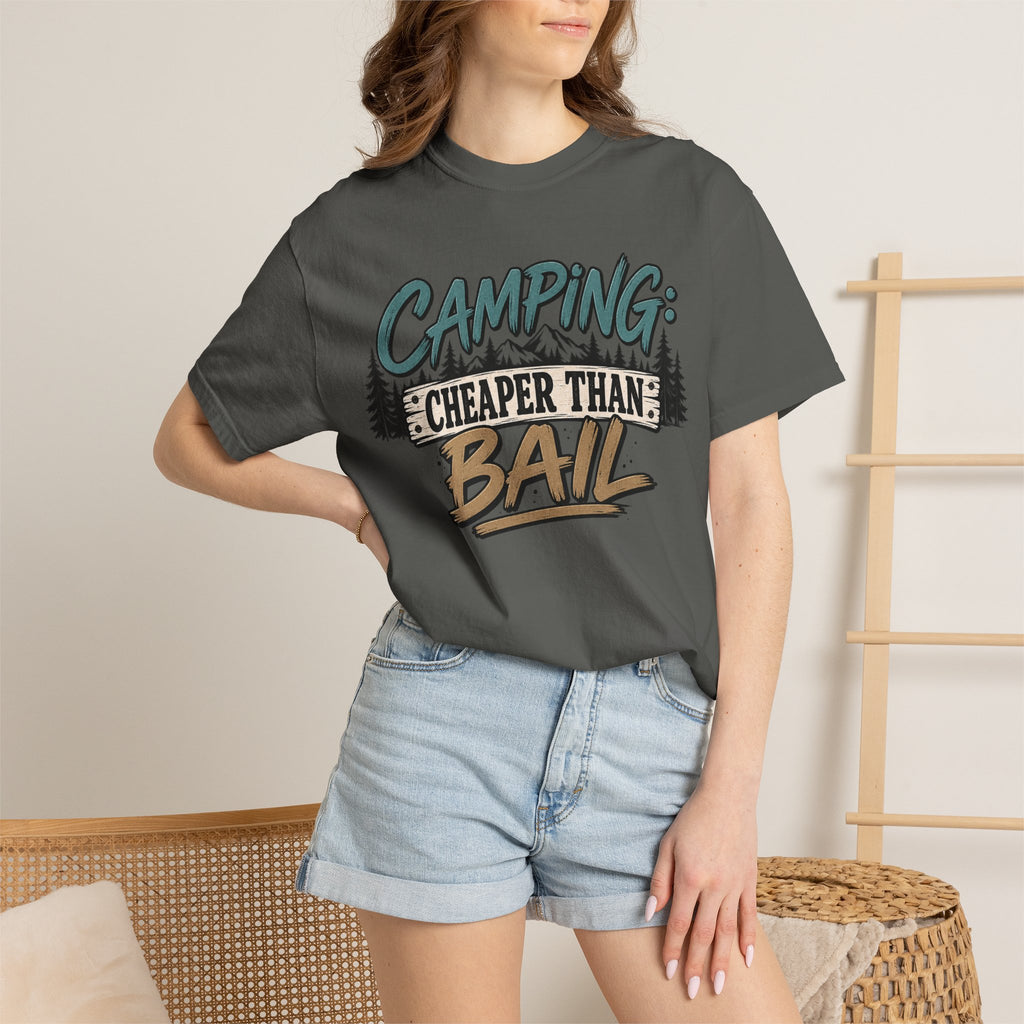 Camping: Cheaper than Bail 
Unisex Garment-Dyed T-shirt