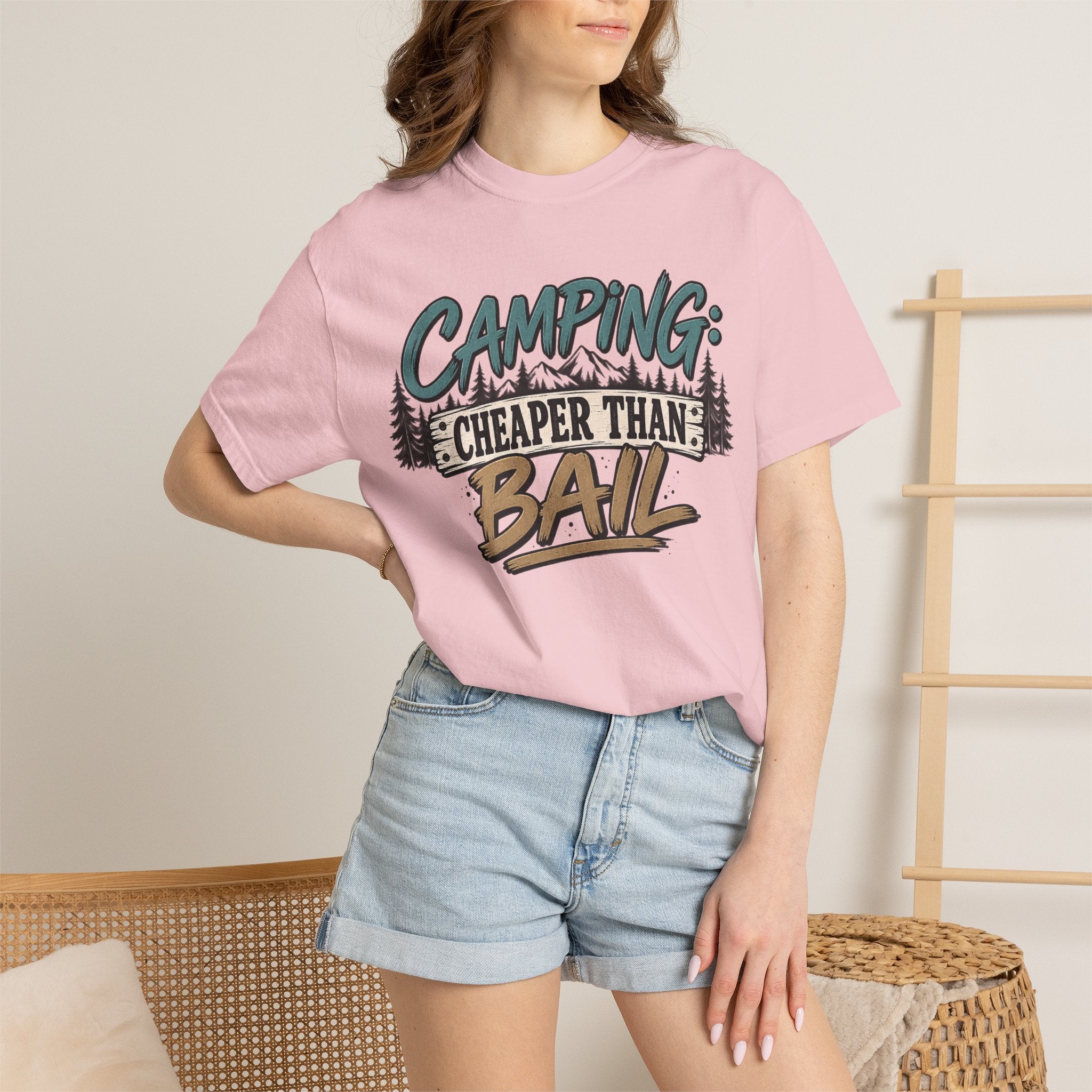 Camping: Cheaper than Bail 
Unisex Garment-Dyed T-shirt