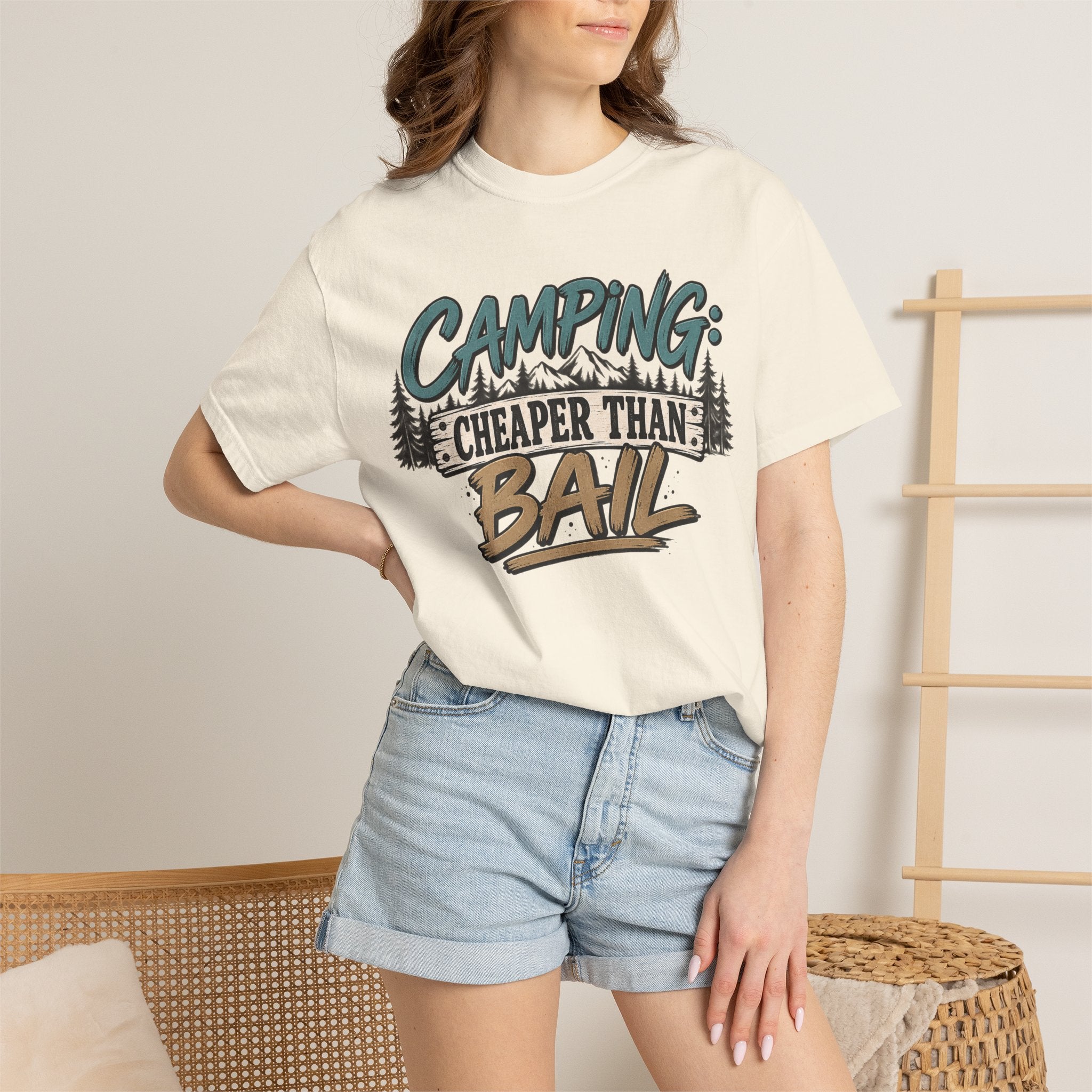 Camping: Cheaper than Bail 
Unisex Garment-Dyed T-shirt