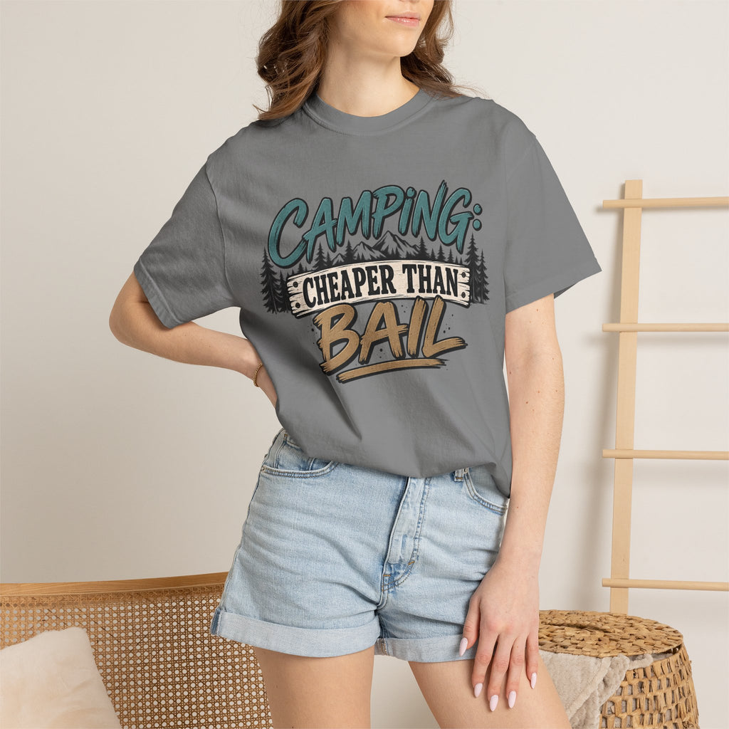 Camping: Cheaper than Bail 
Unisex Garment-Dyed T-shirt