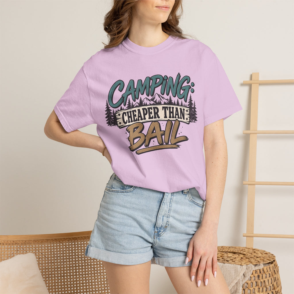 Camping: Cheaper than Bail 
Unisex Garment-Dyed T-shirt