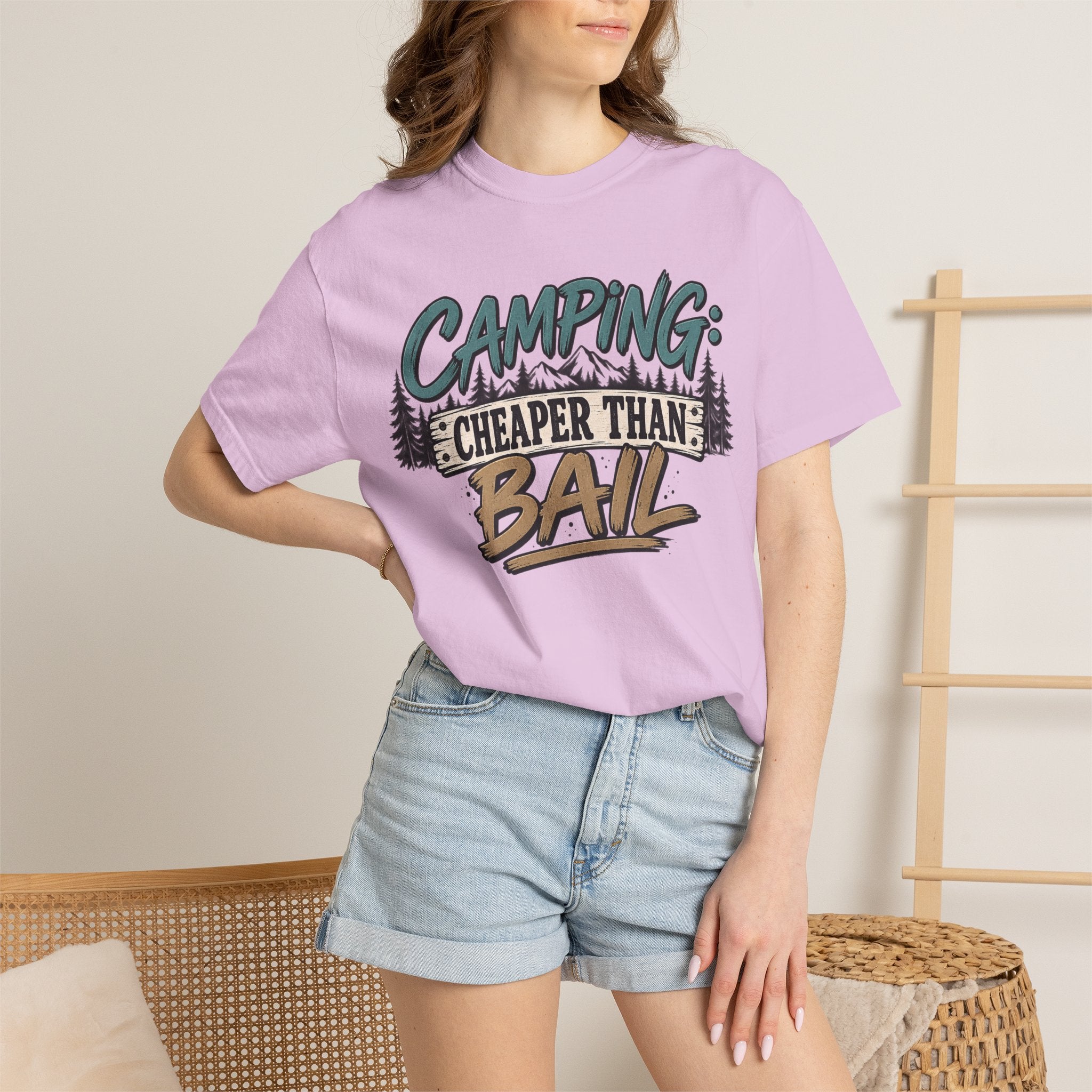 Camping: Cheaper than Bail 
Unisex Garment-Dyed T-shirt